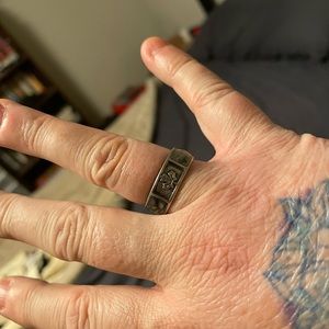 Mother of Pearl Band with Canadian Maple Leaf Engravings